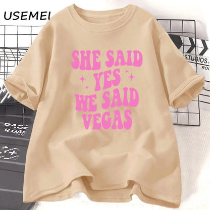 she said yes, we said vegas retro t-shirt - basil boutique