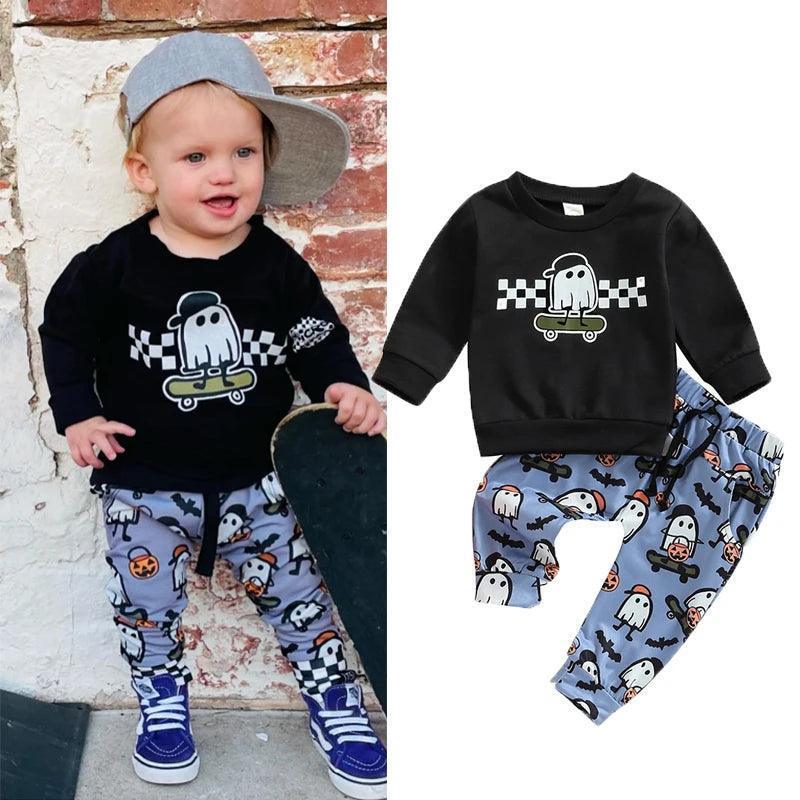 skater ghost kids outfit - basil boutique