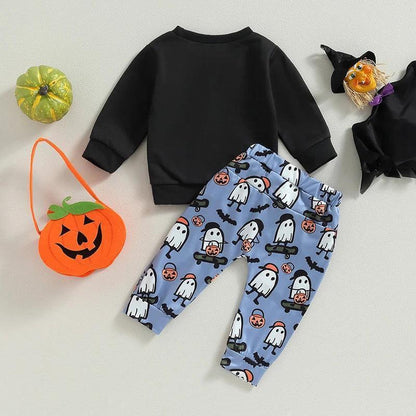 skater ghost kids outfit - basil boutique