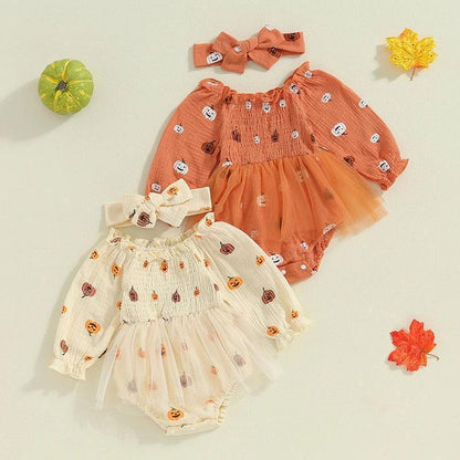 smocked pumpkin kids dresses - basil boutique