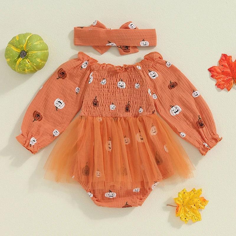 smocked pumpkin kids dresses - basil boutique