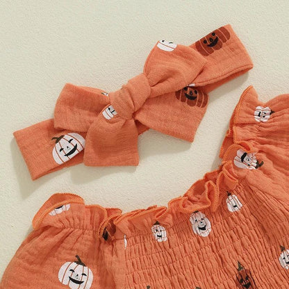 smocked pumpkin kids dresses - basil boutique