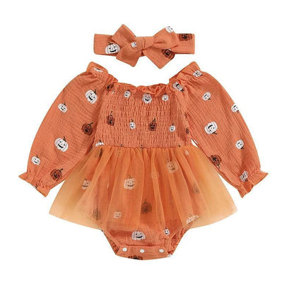 smocked pumpkin kids dresses - basil boutique