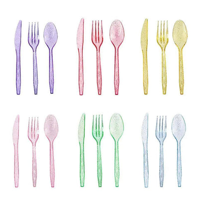 sparkle plastic cutlery - basil boutique