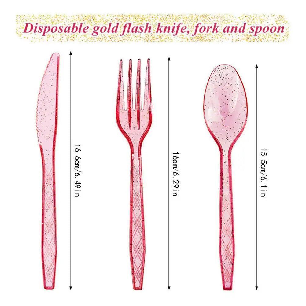 sparkle plastic cutlery - basil boutique