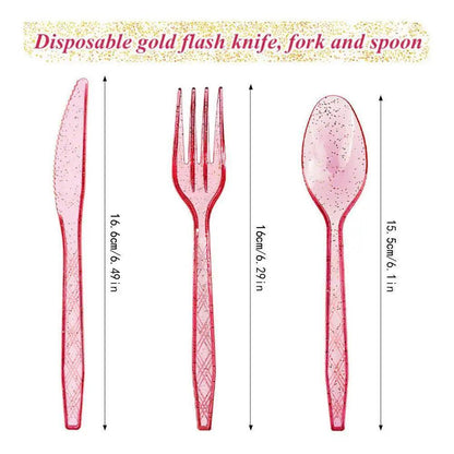 sparkle plastic cutlery - basil boutique