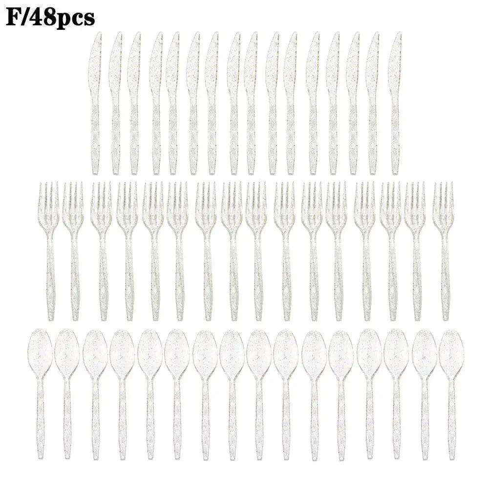 sparkle plastic cutlery - basil boutique