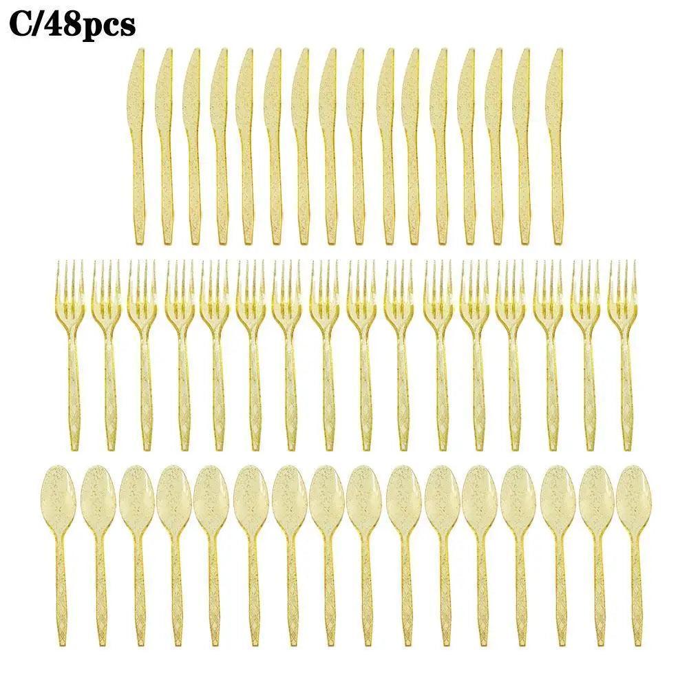 sparkle plastic cutlery - basil boutique