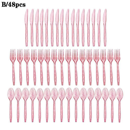 sparkle plastic cutlery - basil boutique