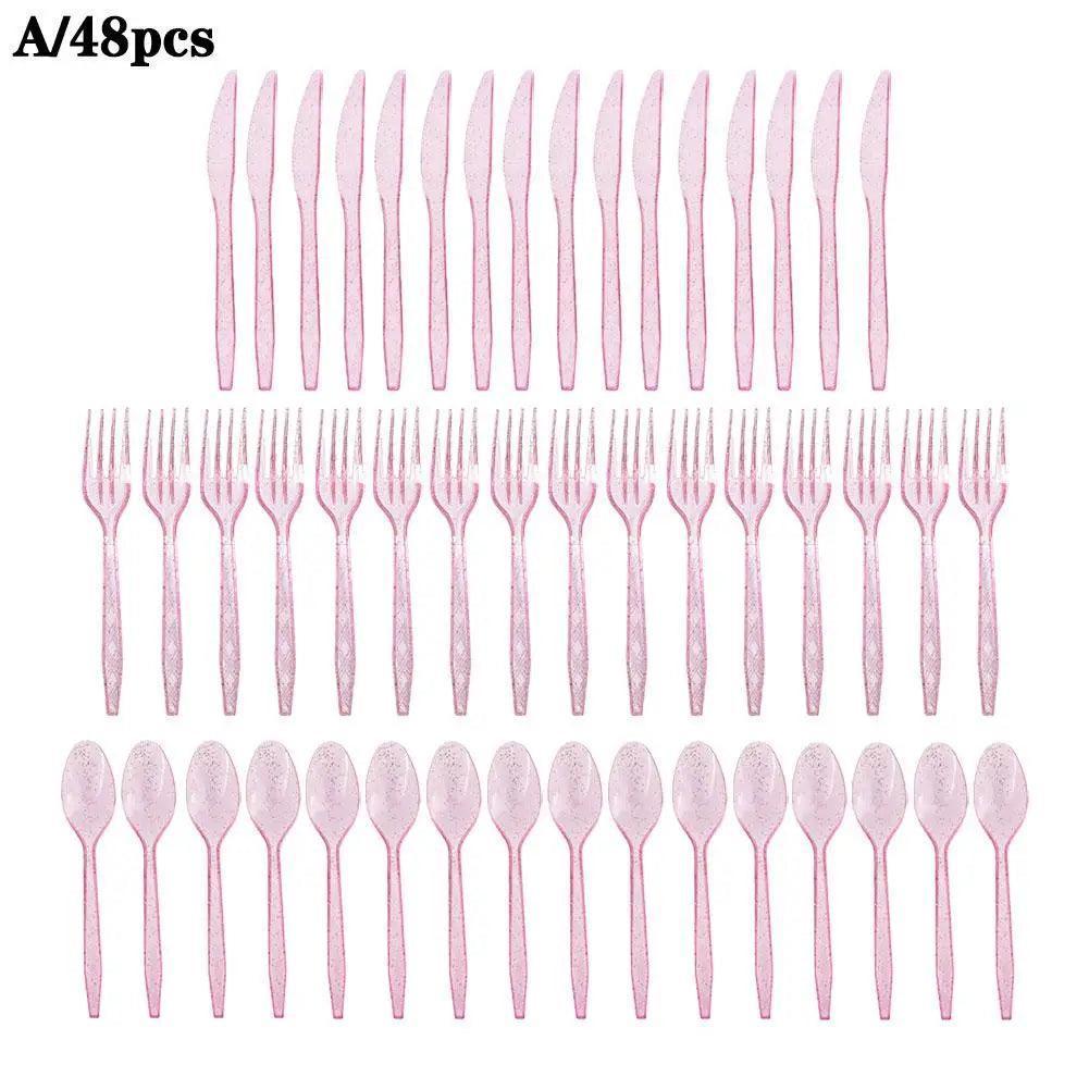 sparkle plastic cutlery - basil boutique