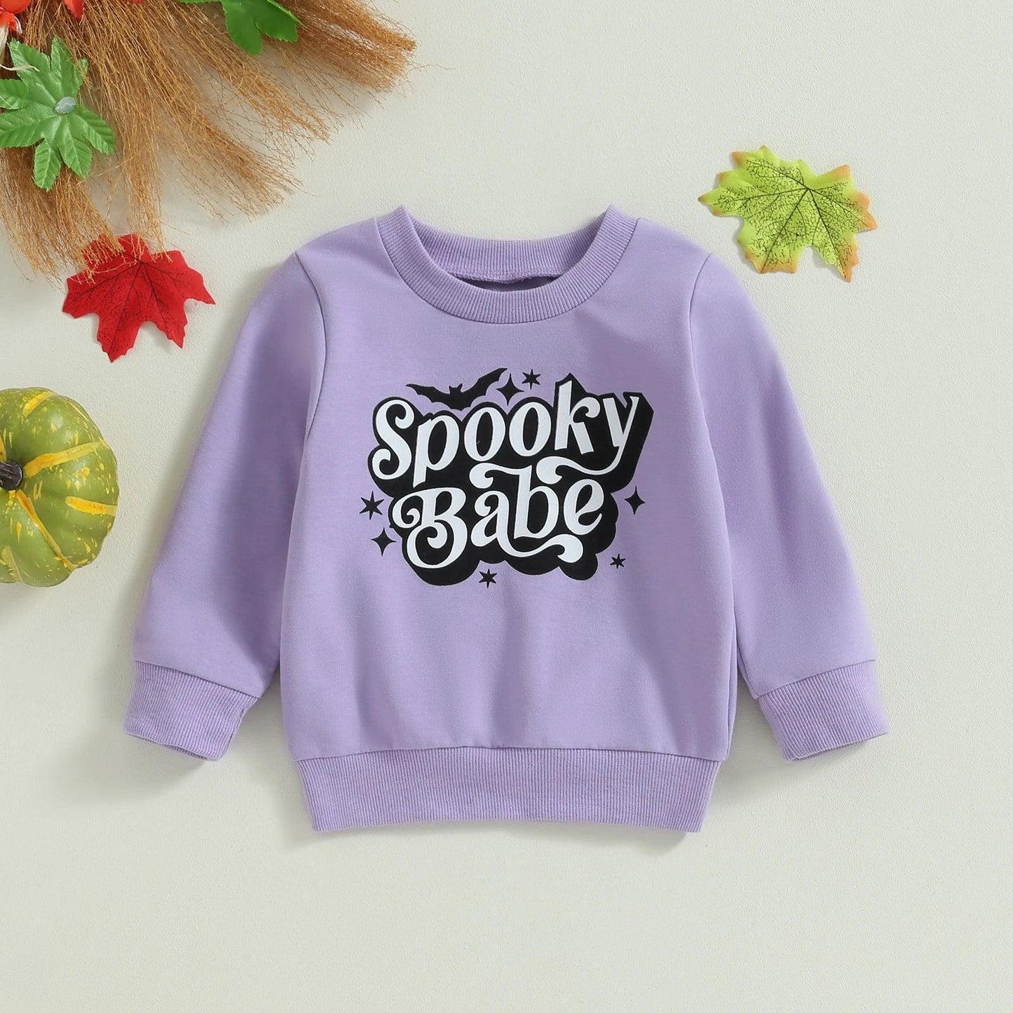 spooky babe kids crew sweatshirt - basil boutique