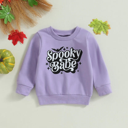 spooky babe kids crew sweatshirt - basil boutique