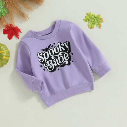 spooky babe kids crew sweatshirt - basil boutique