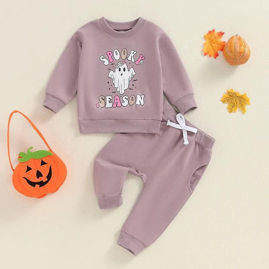 spooky season retro kids outfit - basil boutique