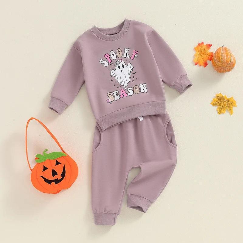 spooky season retro kids outfit - basil boutique