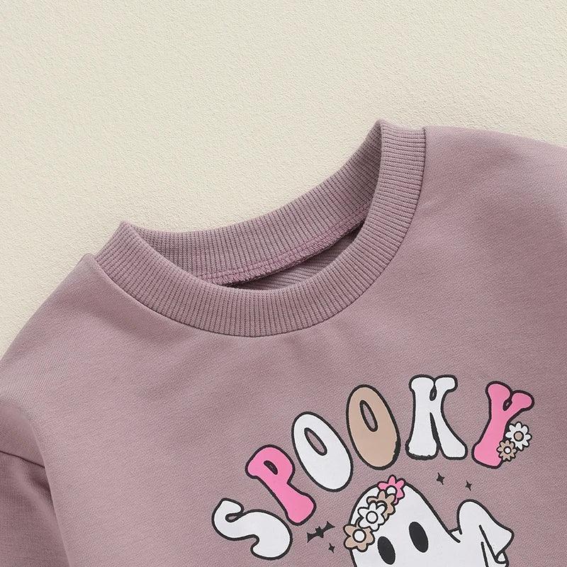 spooky season retro kids outfit - basil boutique