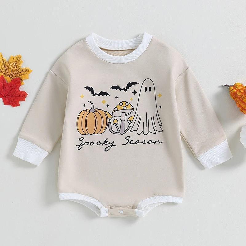 spooky season two-toned onesie - basil boutique