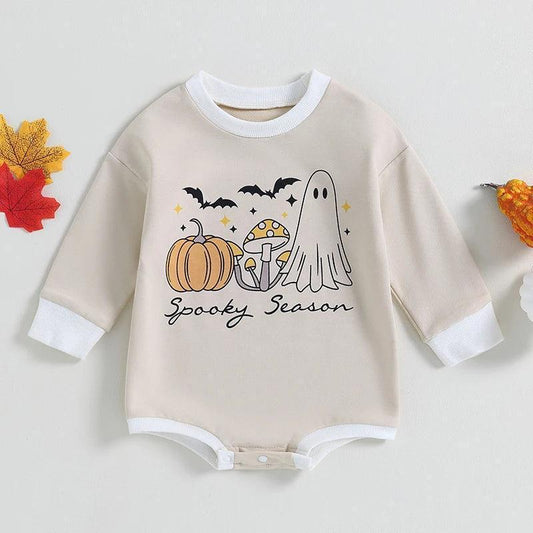 spooky season two-toned onesie - basil boutique