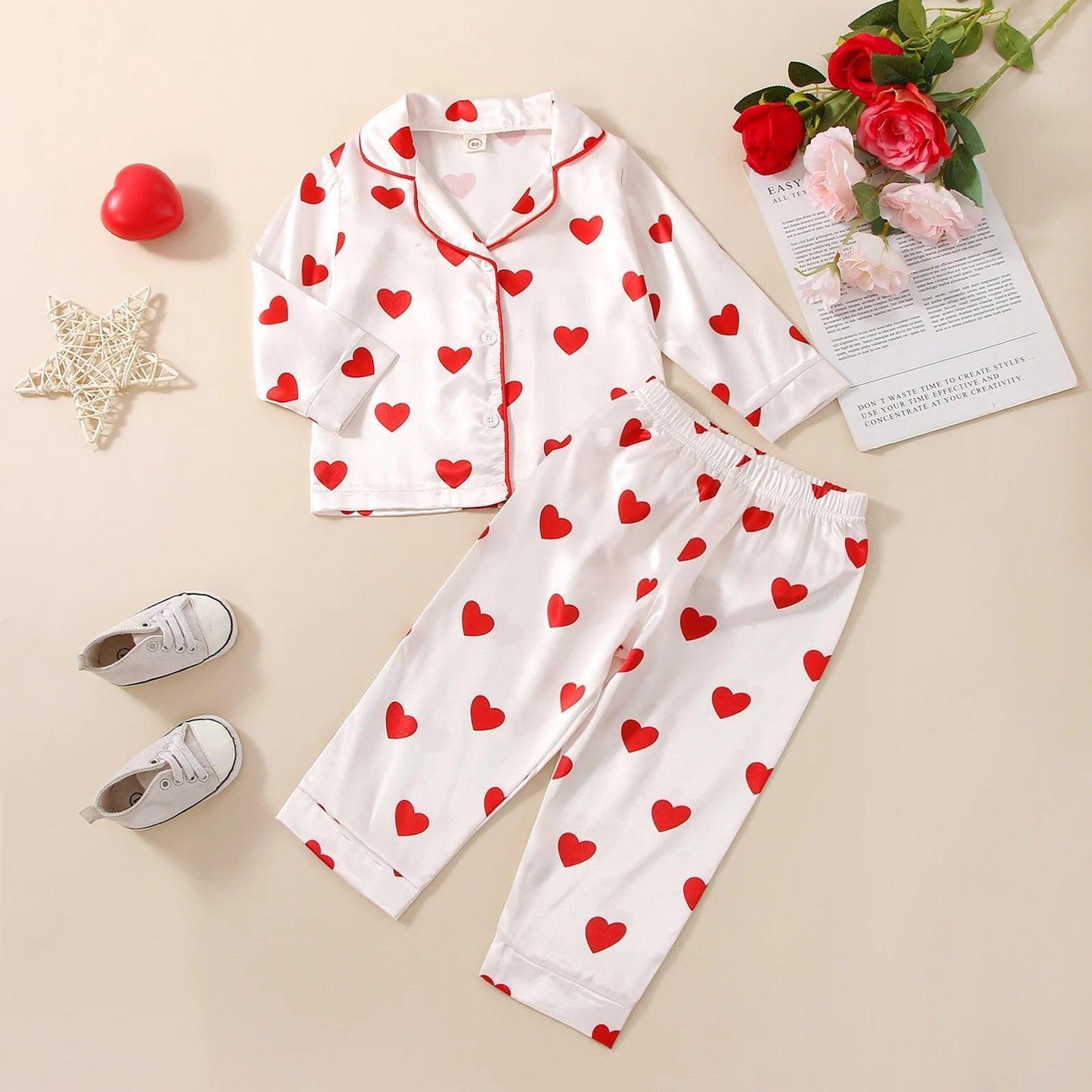 2-piece valentine's day pajama set - basil boutique