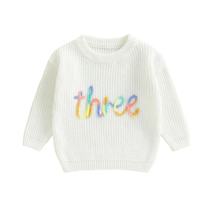 sprinkle birthday knit kids crew sweater - basil boutique