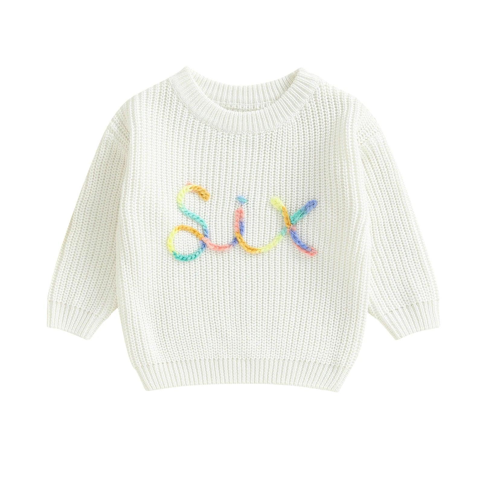 sprinkle birthday knit kids crew sweater - basil boutique