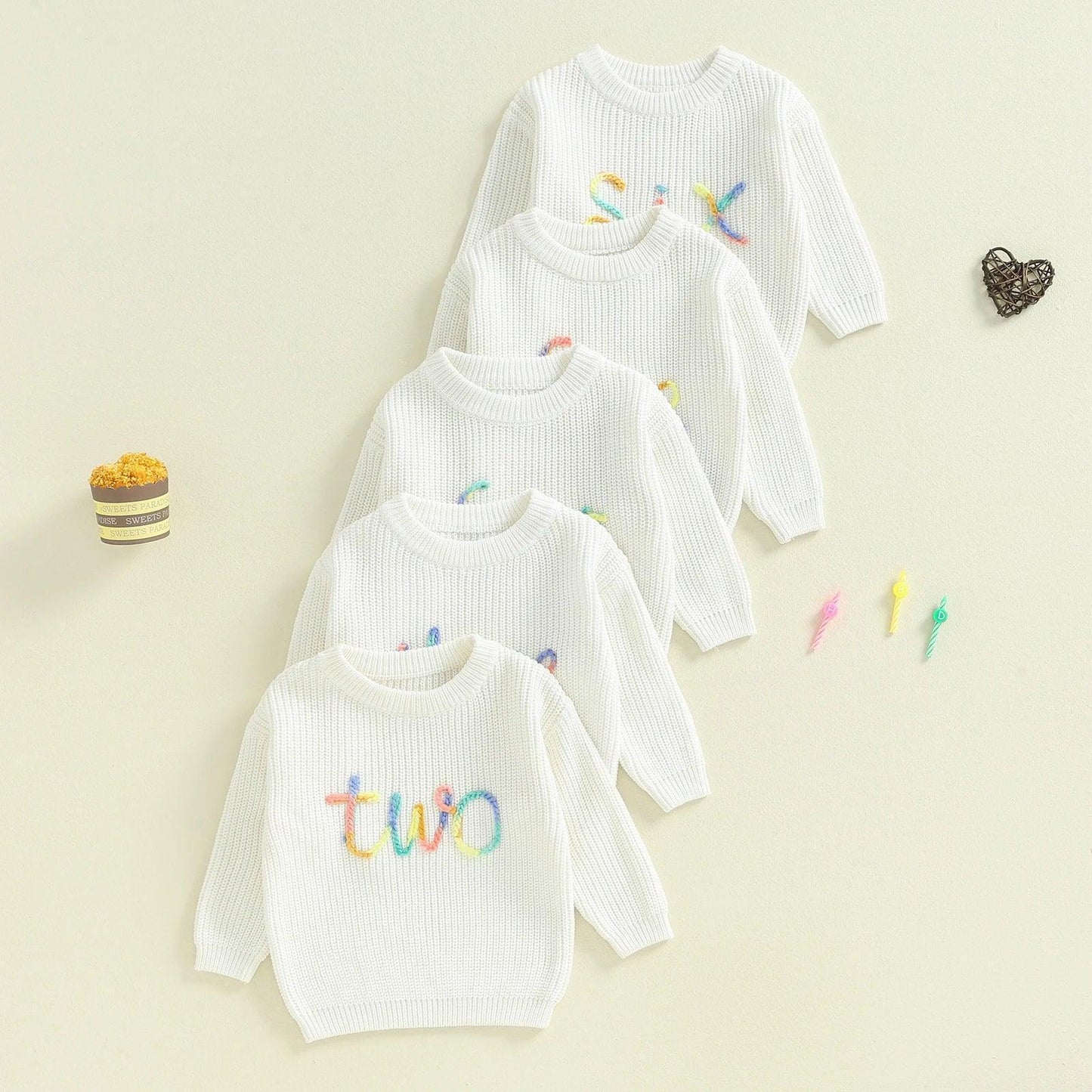 sprinkle birthday knit kids crew sweater - basil boutique