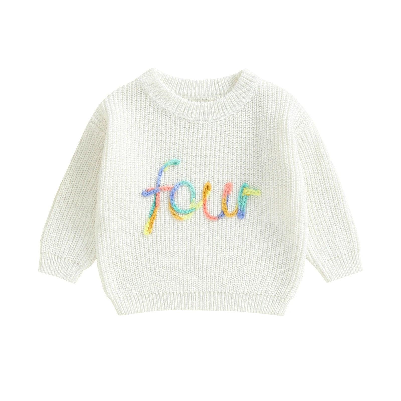 sprinkle birthday knit kids crew sweater - basil boutique