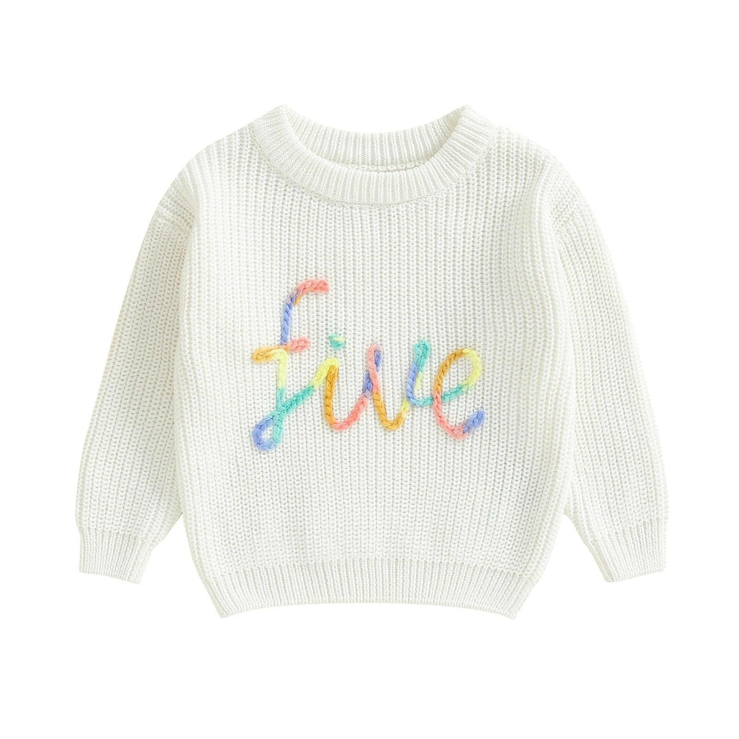 sprinkle birthday knit kids crew sweater - basil boutique