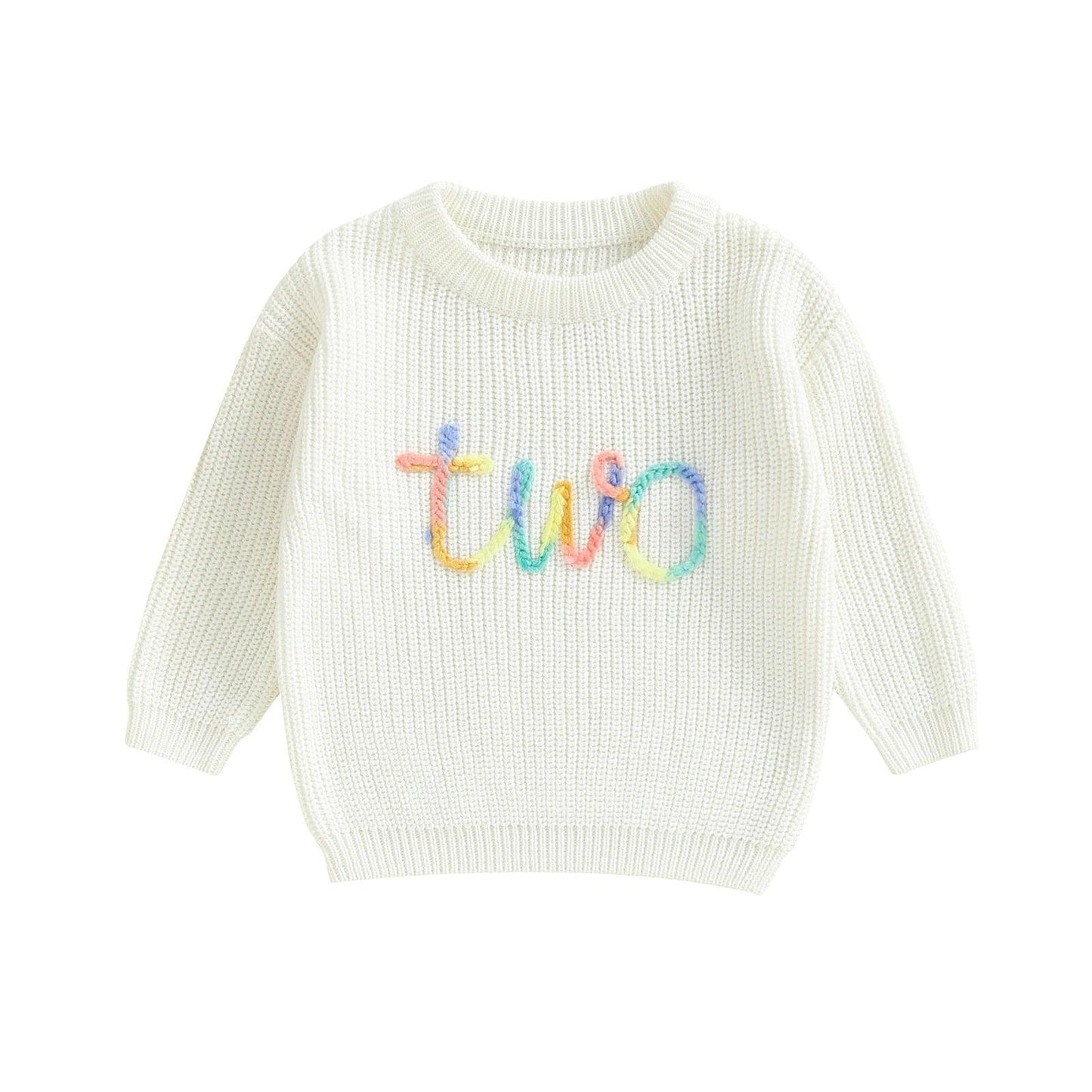 sprinkle birthday knit kids crew sweater - basil boutique