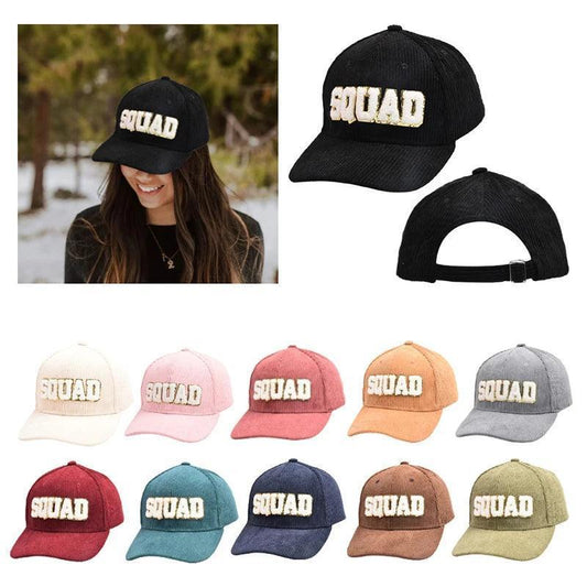 squad corduroy baseball hats - basil boutique