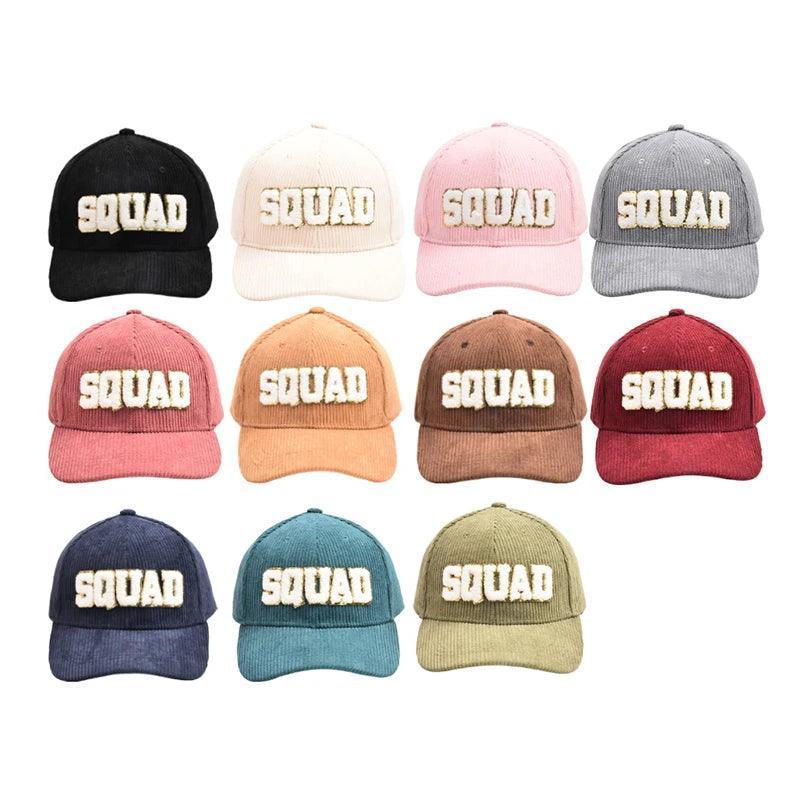 squad corduroy baseball hats - basil boutique