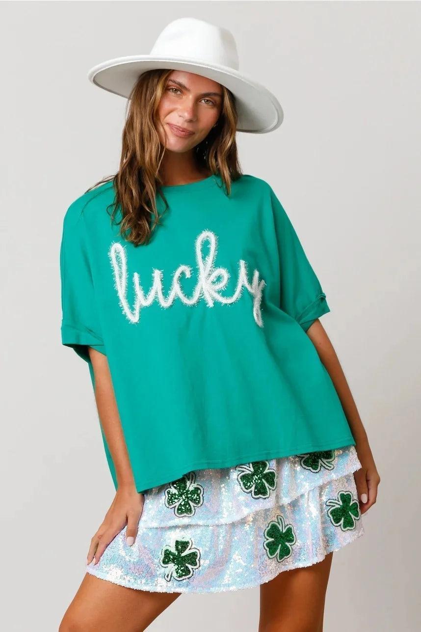 st. patty's day sequin tops - basil boutique