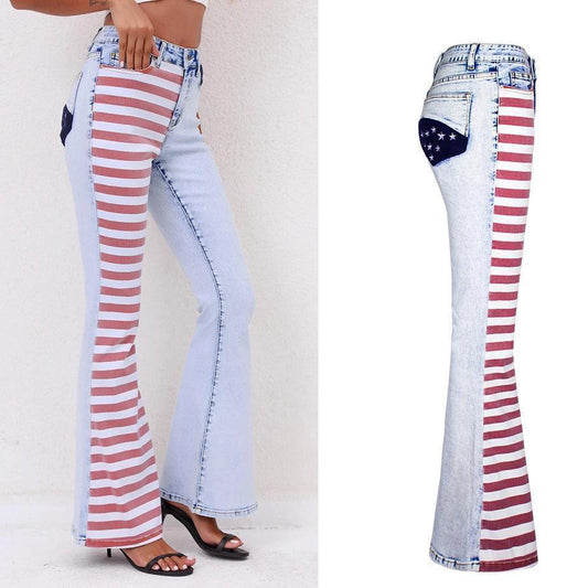 star spangled flare jeans - basil boutique