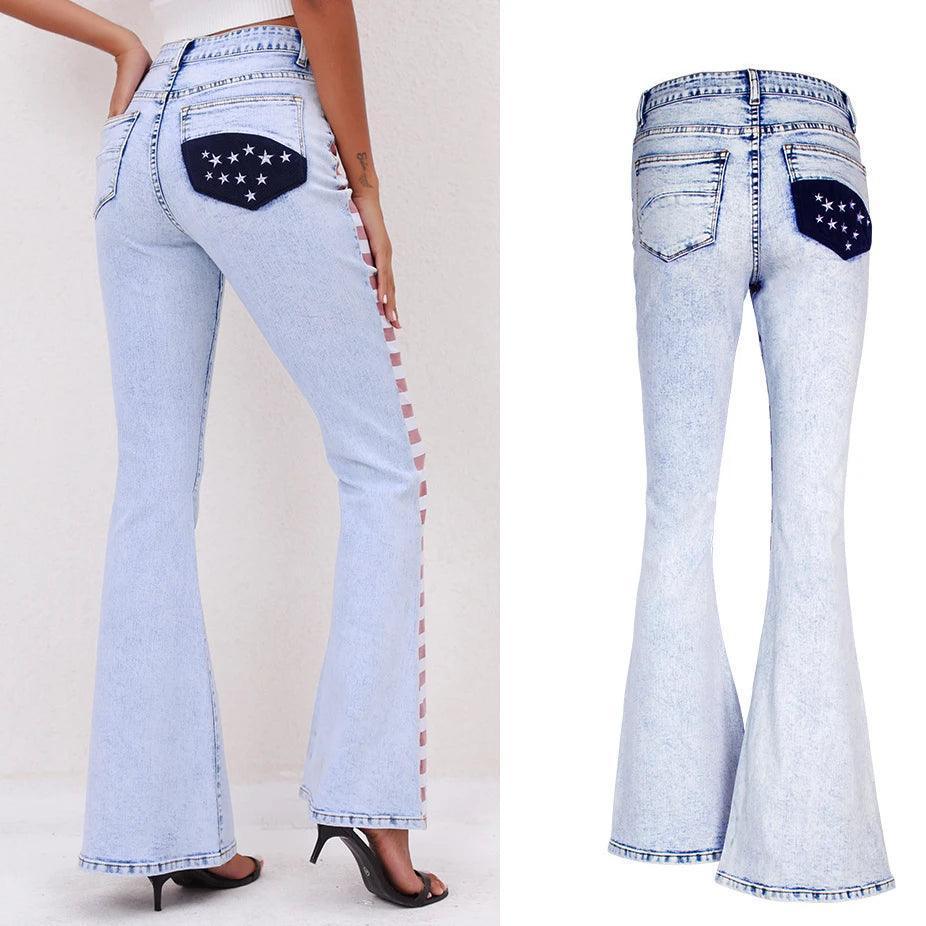 star spangled flare jeans - basil boutique