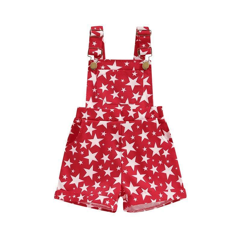 star spangled kids overalls - basil boutique