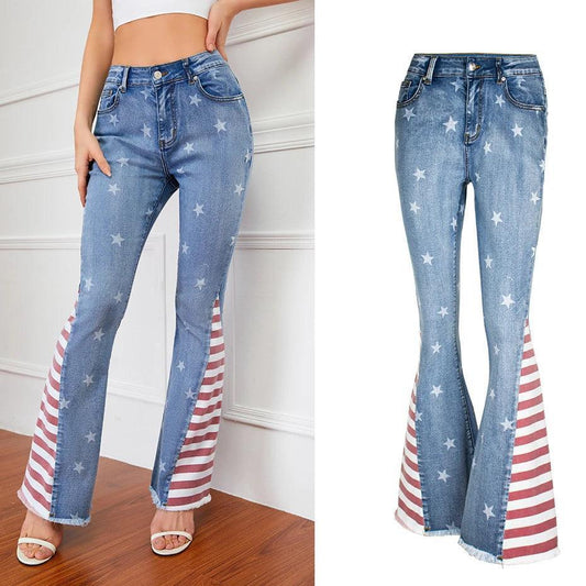 stars + stripes flare jeans - basil boutique