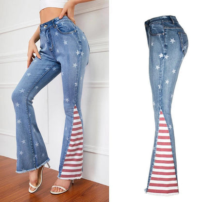 stars + stripes flare jeans - basil boutique