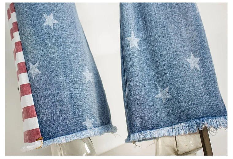 stars + stripes flare jeans - basil boutique