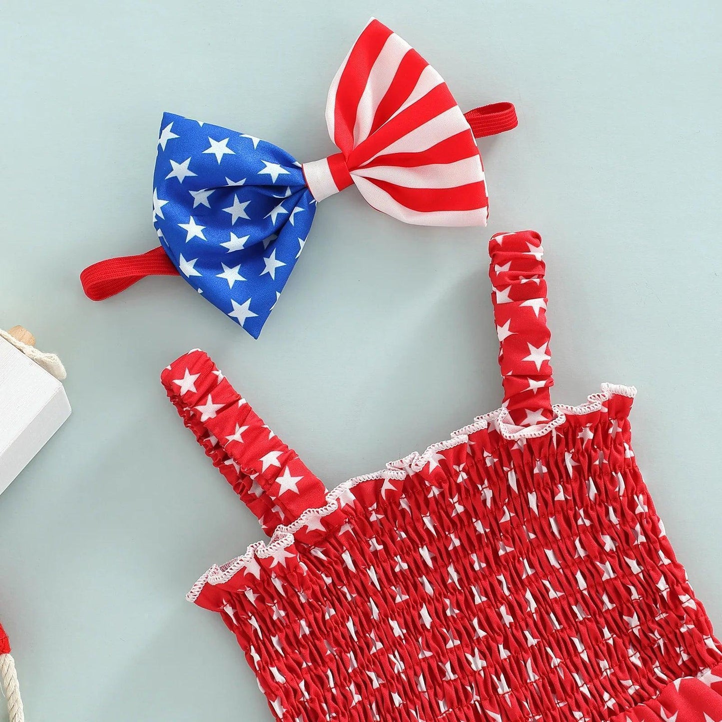 stars + stripes ruffled set - basil boutique