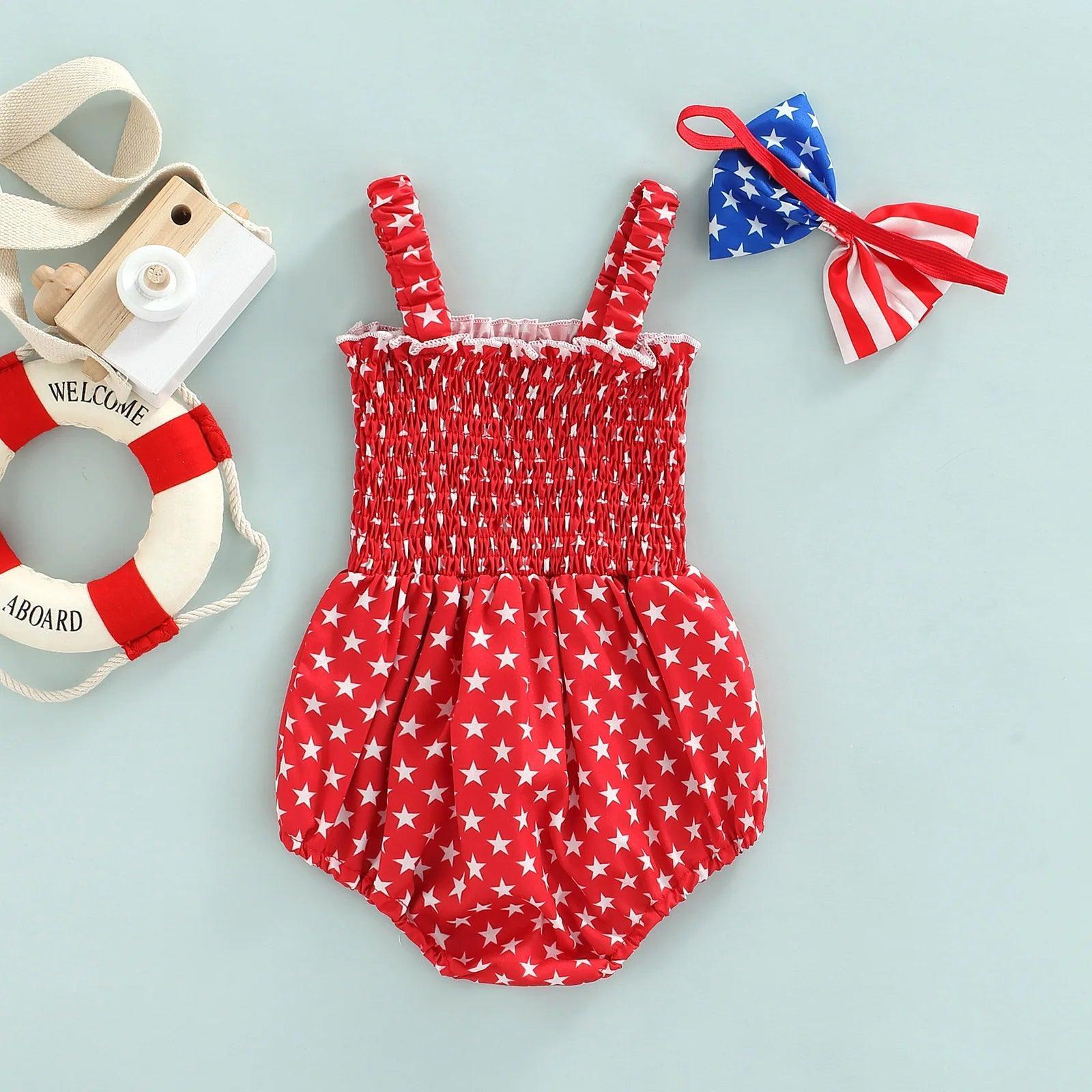 stars + stripes ruffled set - basil boutique