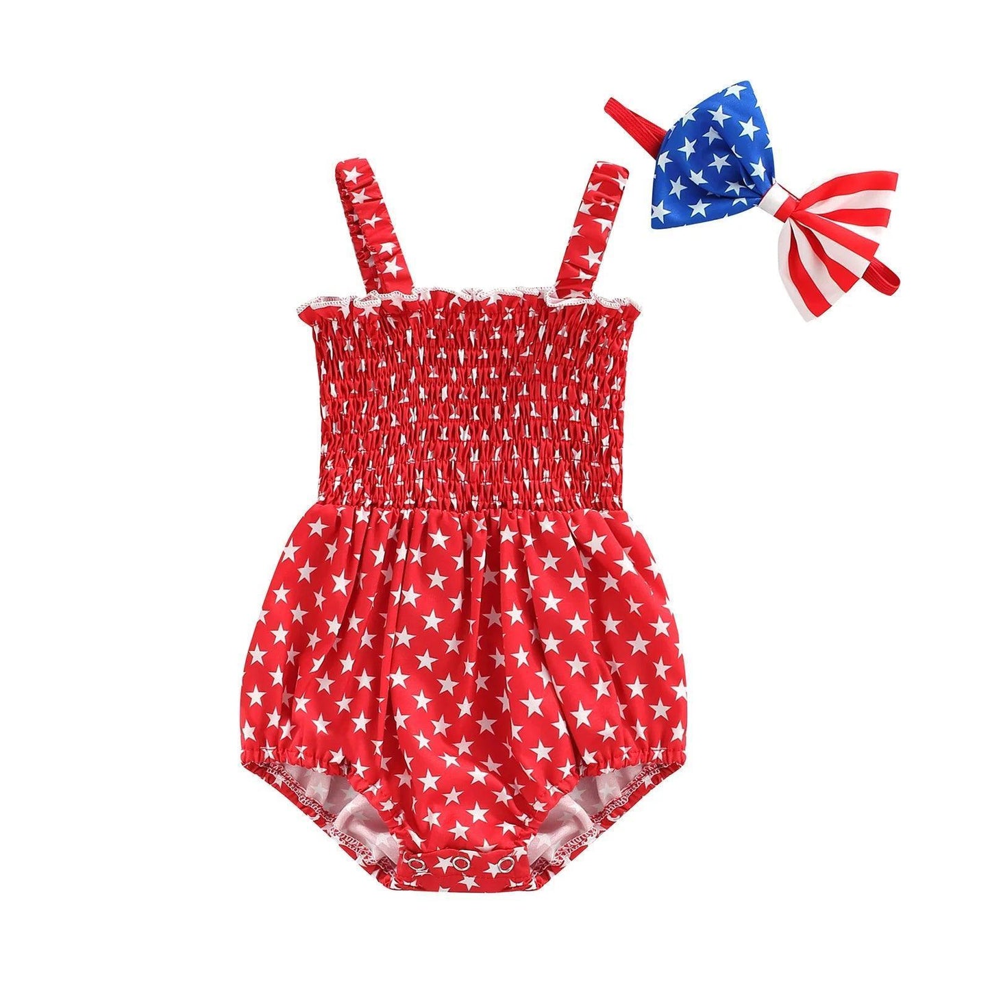 stars + stripes ruffled set - basil boutique