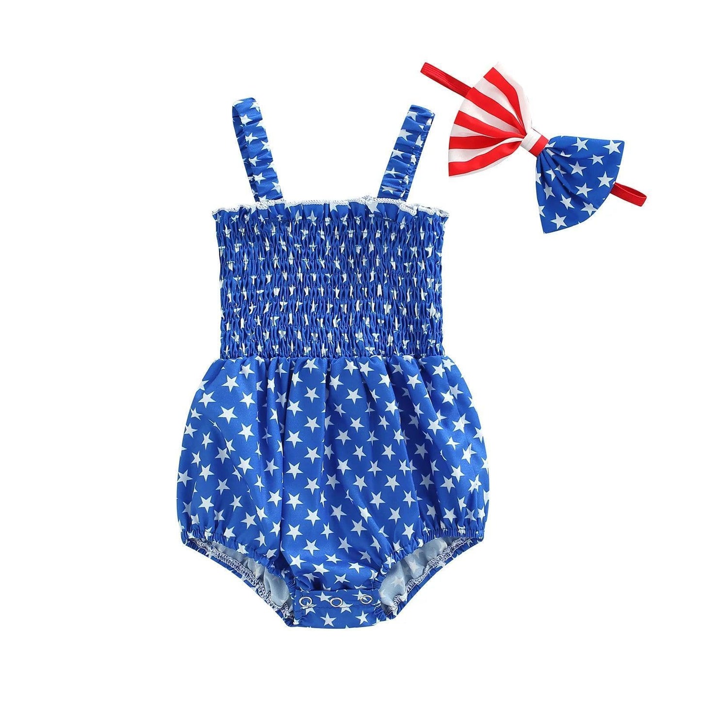 stars + stripes ruffled set - basil boutique