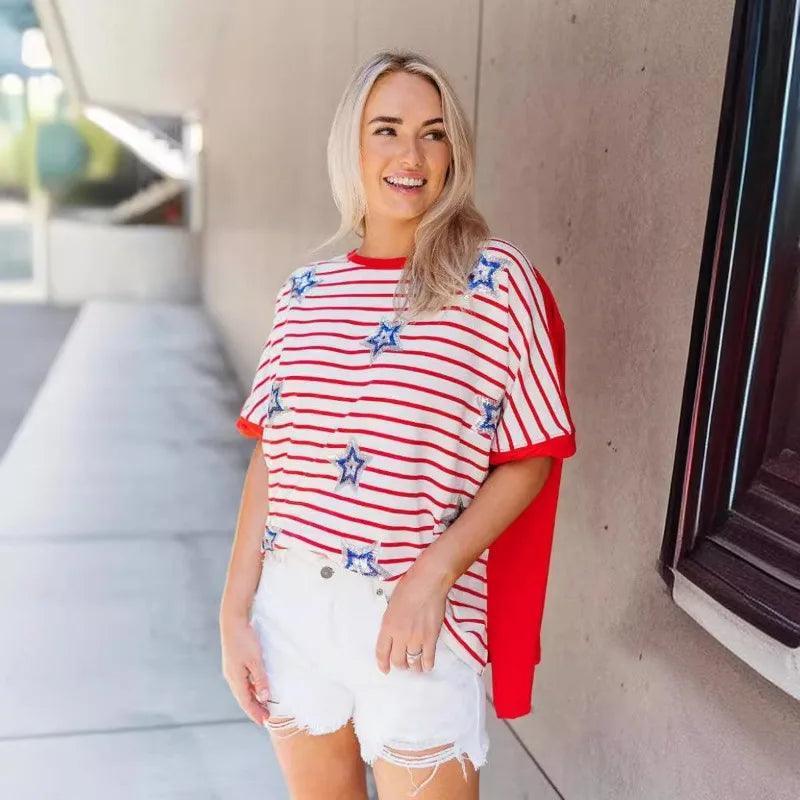 star spangled sequin top - basil boutique