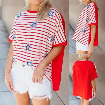 star spangled sequin top - basil boutique