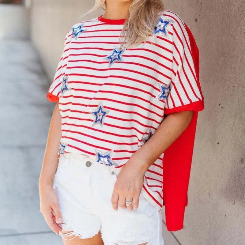 star spangled sequin top - basil boutique