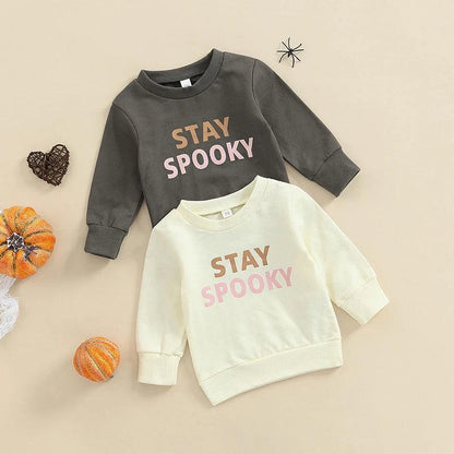 stay spooky kids crew sweatshirt - basil boutique