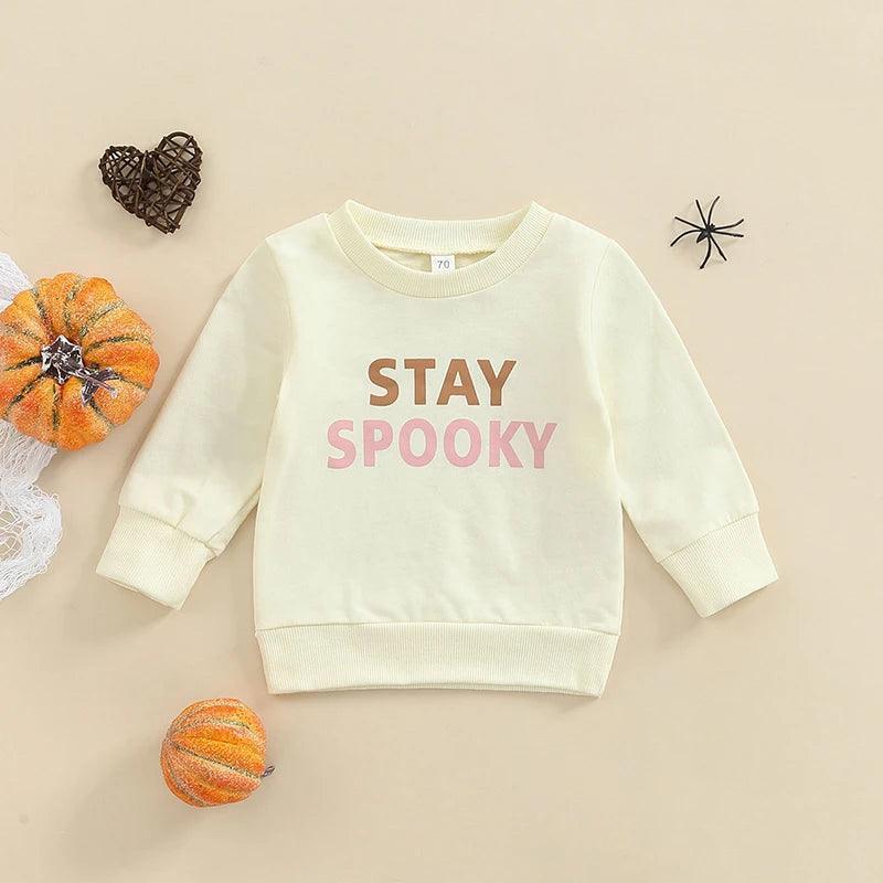 stay spooky kids crew sweatshirt - basil boutique