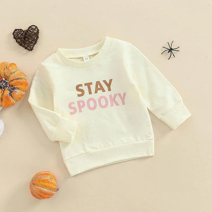 stay spooky kids crew sweatshirt - basil boutique