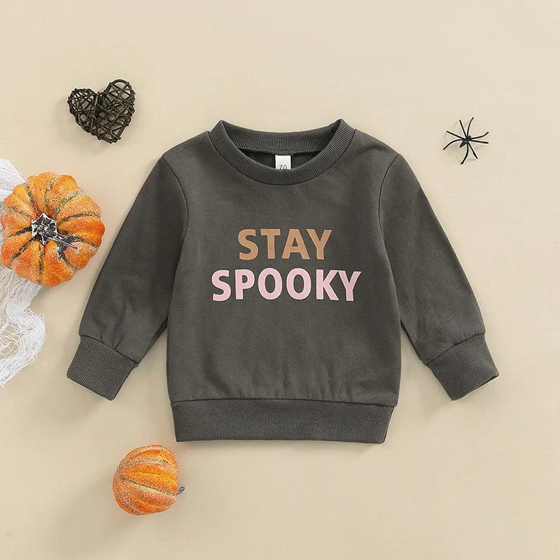 stay spooky kids crew sweatshirt - basil boutique