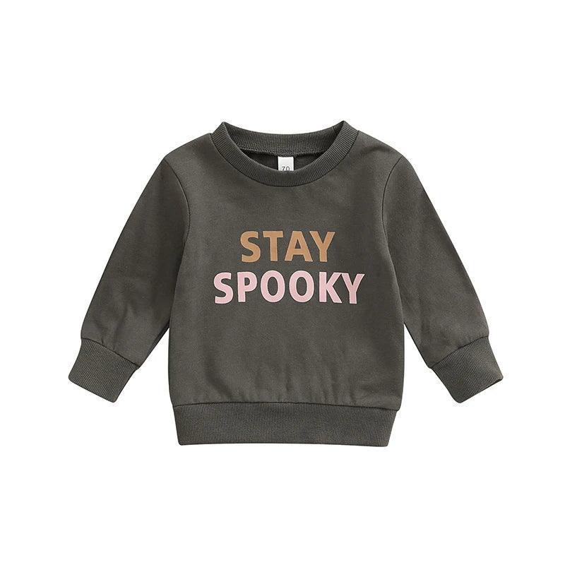 stay spooky kids crew sweatshirt - basil boutique